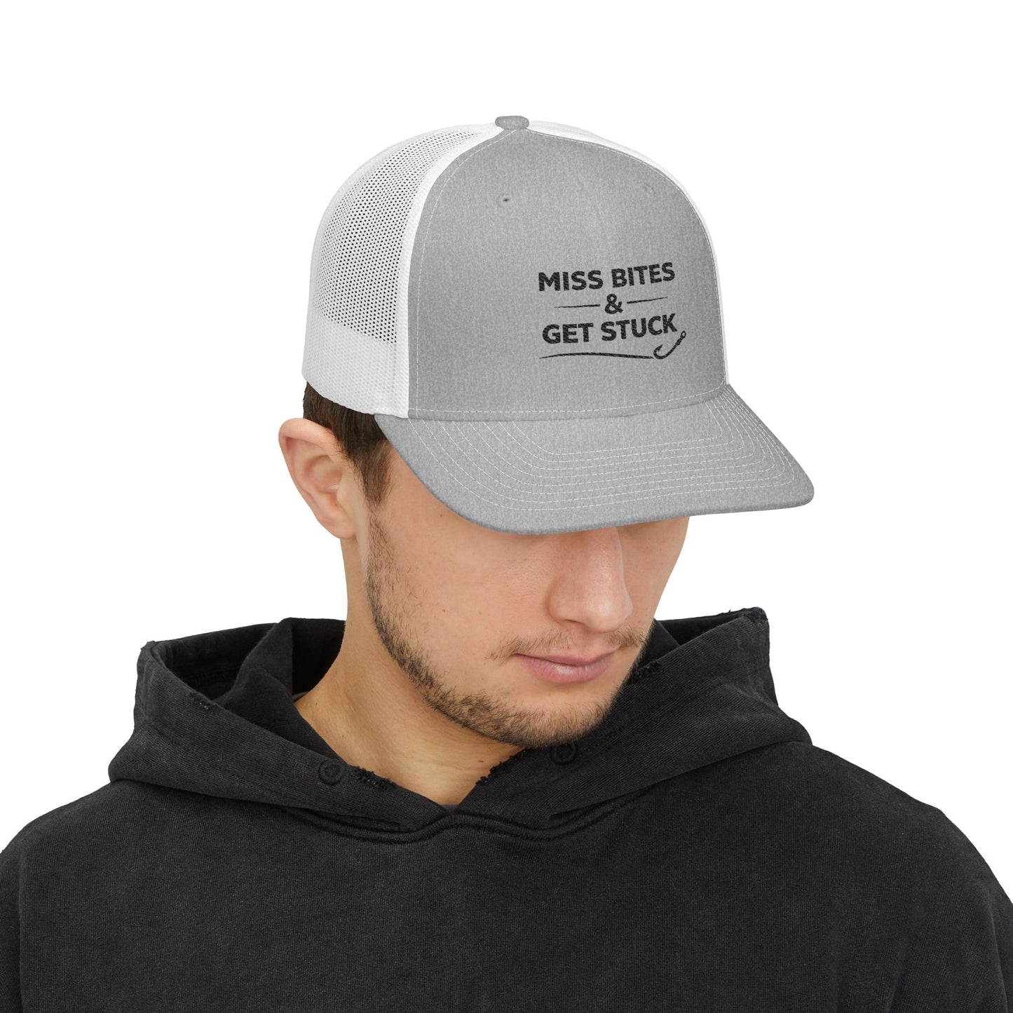 Miss Bites & Get Stuck Embroidered Trucker Cap